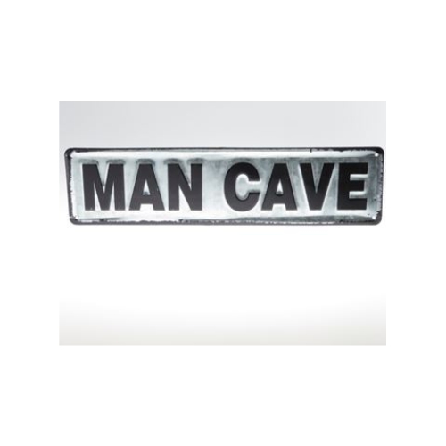 Tekst Bord Man Cave zwart/grijs  10 bij 40 cm