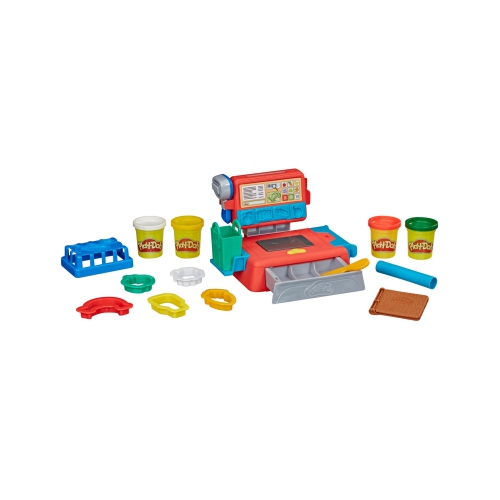Kinderen zijn dol op speelgoedkassa's en nu kunnen ze hun eigen Play-Doh-kassa hebben! De pret kan niet op met de ingebouwde scanner die echte pieptoongeluidjes maakt!