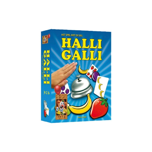 Houd de vruchten in de gaten en druk als eerste op de bel met het spannende Spel Halli Galli Halli Galli is het supersnelle spel waarbij je goed moet opletten! Iedere speler heeft een stapel kaarten en draait bij zijn beurt de bovenste kaart om.