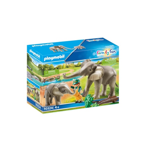 Deze Playmobil olifantenverblijf speelset is een leuke aanvulling op het grote dierenpark (437-3415). Olifanten zijn altijd een gave attractie in elke dierentuin. De kleine olifant loopt vrolijk rond terwijl de moeder heerlijke verse blaadjes van de boom