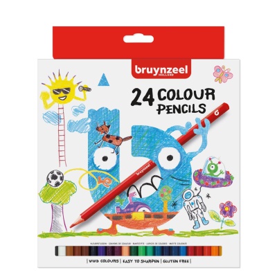 Met deze 24 Bruynzeel potloden maak je prachtige kleurplaten en tekeningen De potloden van Bruynzeel hebben een hoge kwaliteit pigmenten, een goede kleurafgifte en intense kleuren.
