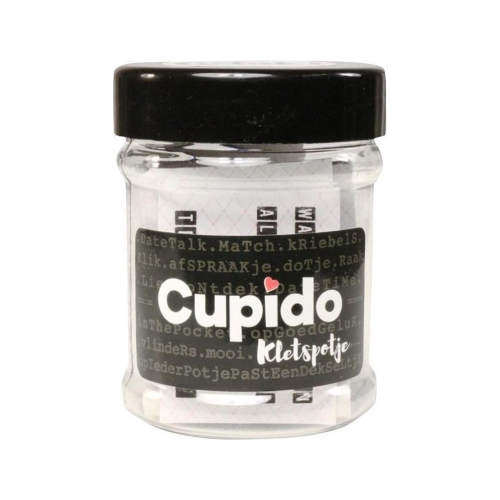 Cupido is een pocket size mini Kletspotje speciaal ontwikkeld voor eerste ontmoetingen. Elkaar leren kennen op een snelle en grappige manier.