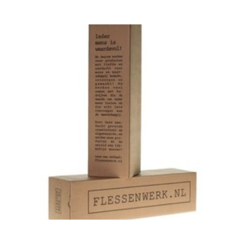 Ga voor een stijlvolle verpakking met deze kraft Flessenwerk! doos.