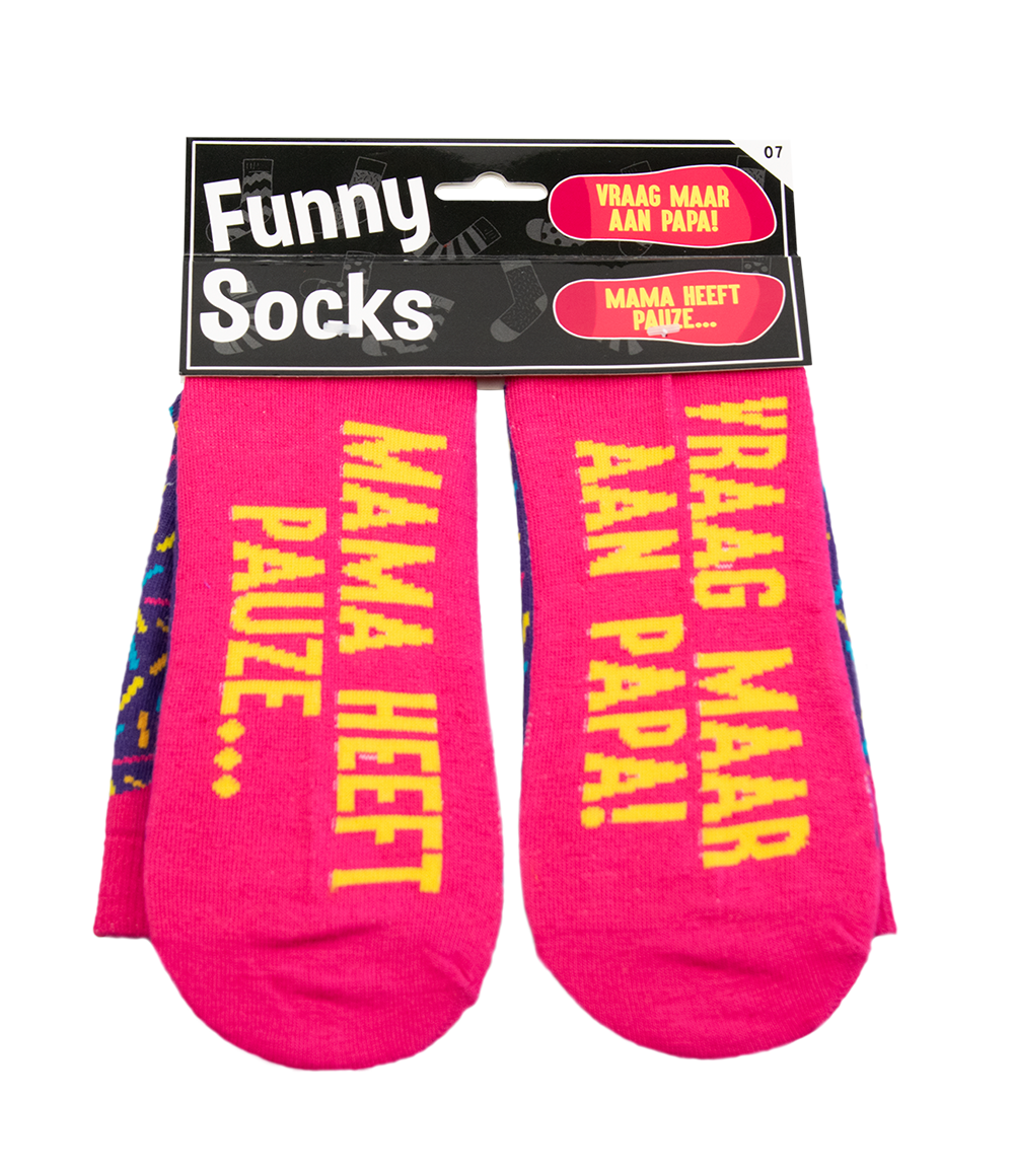 Funny Socks 07 Mama heeft pauze