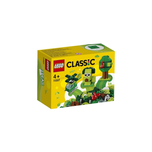 Open het doosje met LEGO® Classic Creatieve groene stenen en laat de kinderfantasie ontvlammen! Er kunnen 3 leuke stenen speelgoedmodellen worden gebouwd: een hond, een helikopter met draaiende rotor en een appelboom .