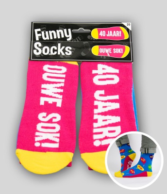 Funny Socks 20 (leeftijd) 40 jaar