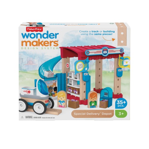 Kinderen kunnen het Fisher Price Wonder Makers Postkantoor bouwen en herbouwen en er de leukste verhalen mee verzinnen. Er zijn meer de 35 onderdelen die ze kunnen gebruiken om het postkantoor steeds weer anders te bouwen,