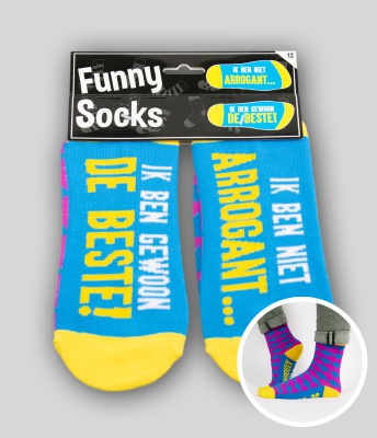 Funny Socks 12 Ik ben niet arrogant
