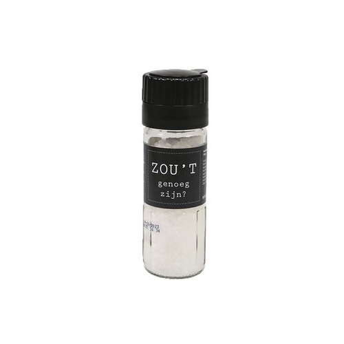 Zeezout. Grove zeezout geoogst in Frankrijk. Een noodzakelijk ingrediënt in iedere keuken, voor zowel hartige als zoete gerechten. Afgetopt met een handige molen om het zout fijn te malen voor gebruik.