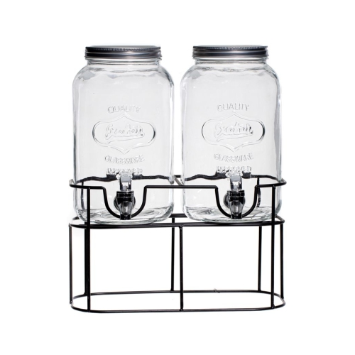 Set met 2 limonadetaps met een inhoud van 2 liter en 1 standaard 'in a jar'. Deze Gusta limonadetaps op standaard lenen zich perfect voor zomerse drankjes. Ze hebben elk een inhoud van 2 liter.