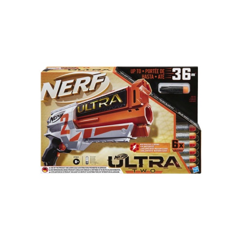 Deze Nerf Ultra Two schiet de pijltjes tot wel 36 meter ver. De Nerf wordt geleverd met 6 ultra pijltjes en een handleiding. De Nerf werkt op 6 AA batterijen (niet inbegrepen). Geschikt voor kinderen vanaf 8 jaar.