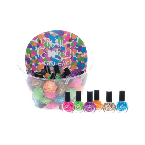 Met de Casuelle Nagellak Confetti 6 Assorti kunnen kinderen hun nagels een mooi kleurtje geven met een leuk effect. Verkrijgbaar in 6 kleuren. Geschikt vanaf 5 jaar.